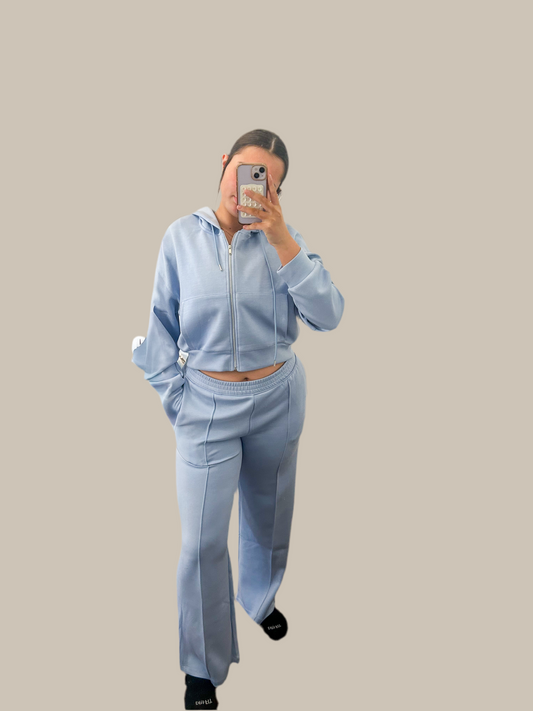 Blue Scuba Jacket Set