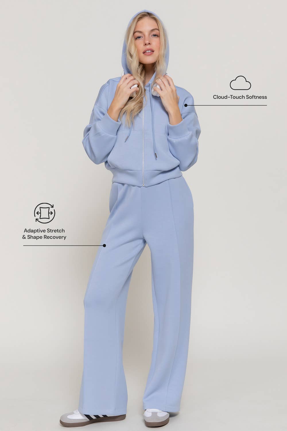 Blue Scuba Jacket Set