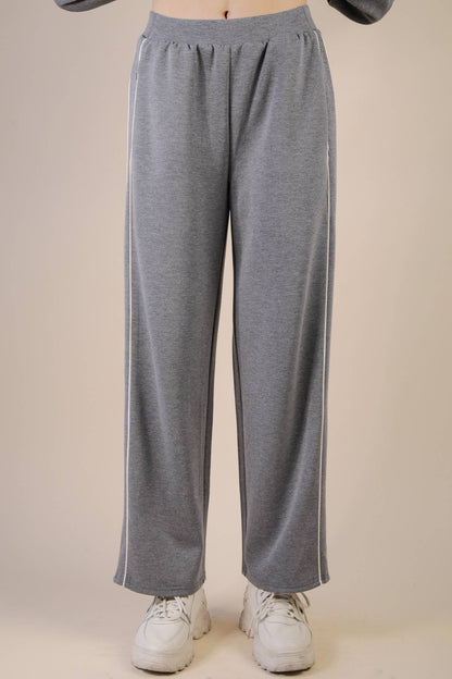 Grey Scuba Casual Pinstripe Set