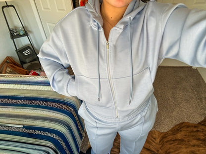 Blue Scuba Jacket Set