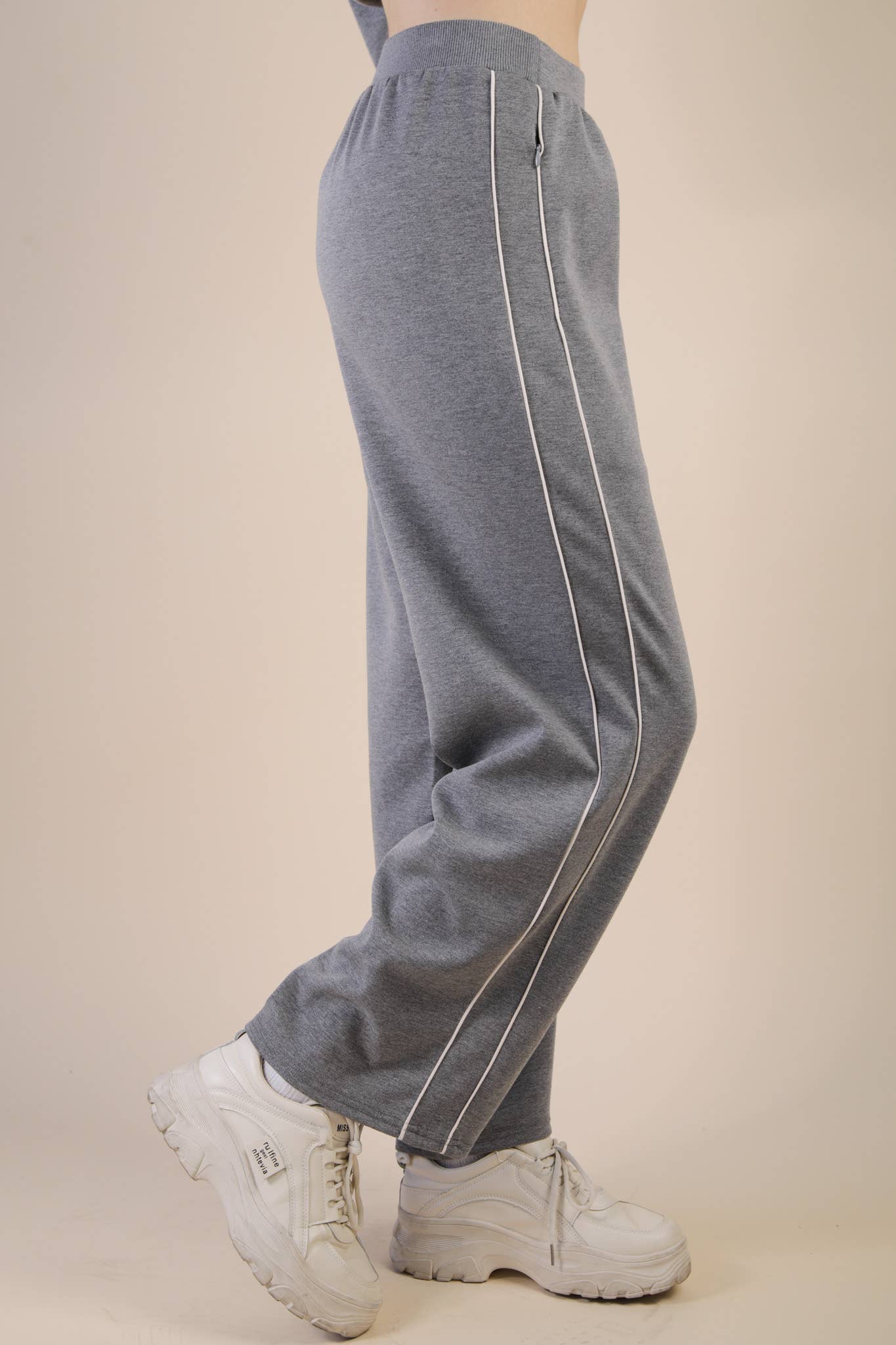 Grey Scuba Casual Pinstripe Set