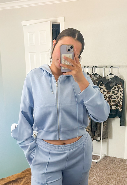 Blue Scuba Jacket Set