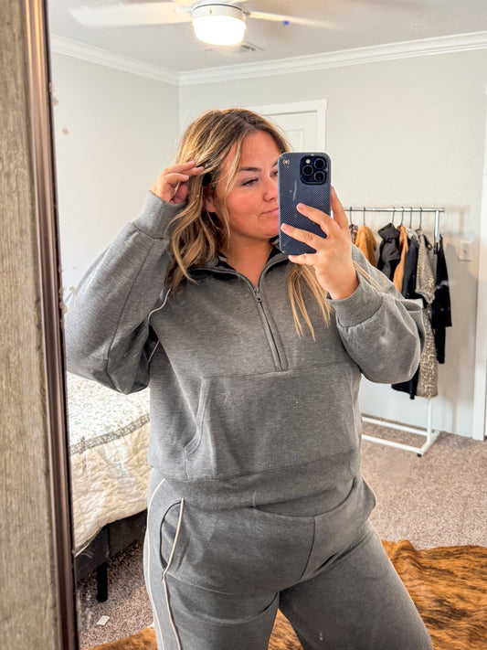 Grey Scuba Casual Pinstripe Set